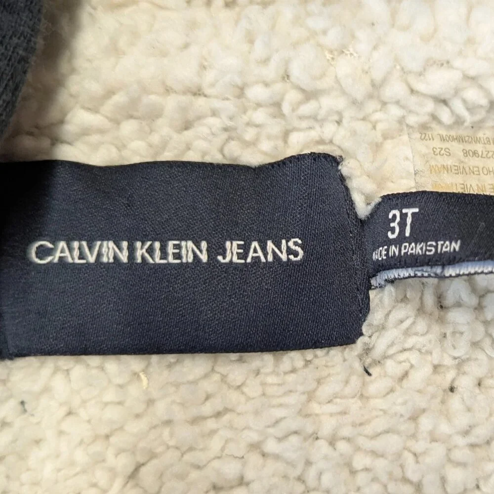 Calvin Klein Size 3T Black Sherpa Lined Jacket